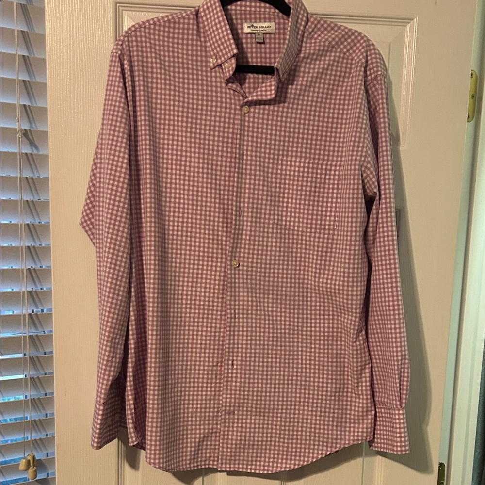 Men’s Peter Millar Purple Checkered Casual Shirt